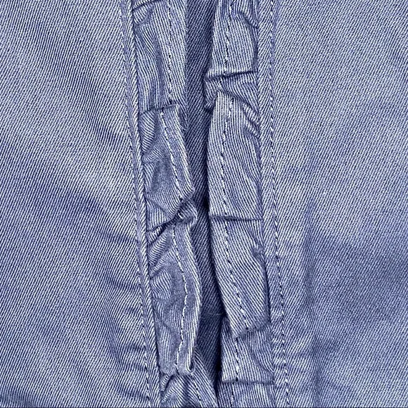 BANANA REPUBLIC Blue-Gray Structured Ruffle Jacket - Sz 4 - Picture 6 of 9